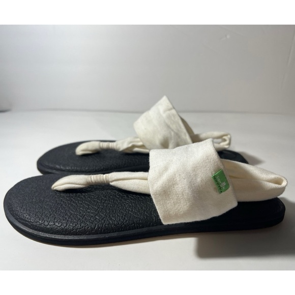 Sanuk Women's Black and White Sandals - Picture 2 of 7